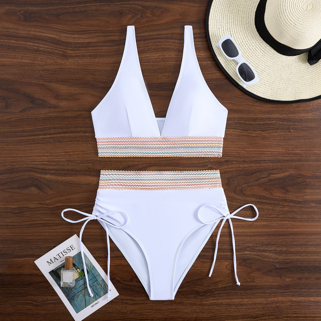 Damen Zweiteiliges Bikini-Set mit breitem Gummibund und hochwertige Rippstruktur Drune