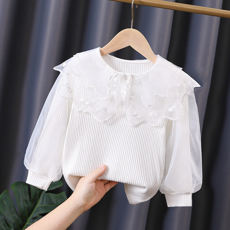 Damen Bluse mit eleganter Spitzenverzierung Drune