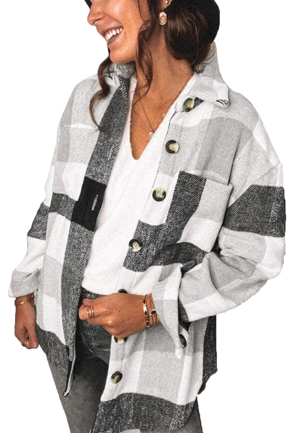 Damen Karierte Overshirt Drune