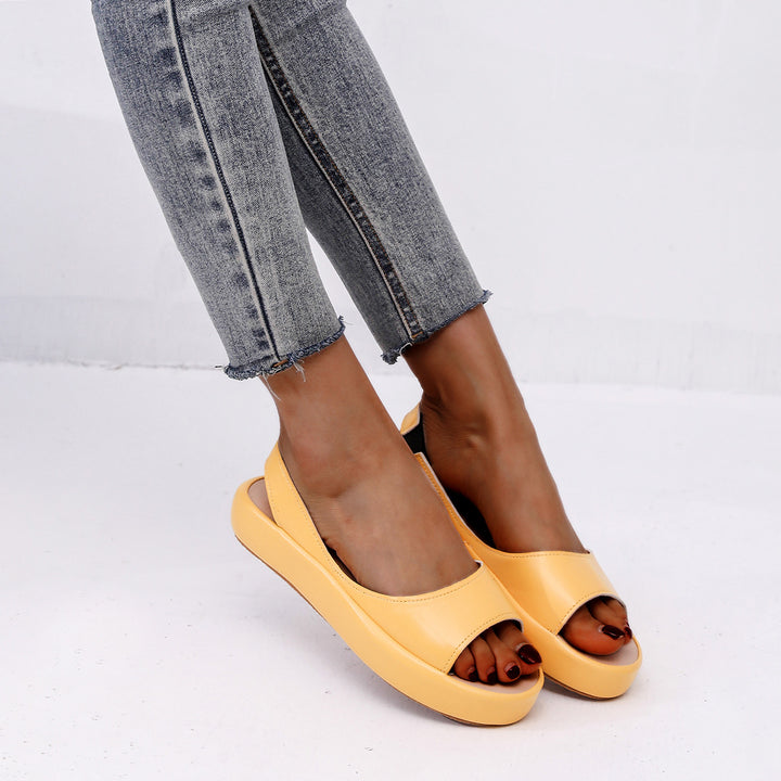 Damen Slingback Sandalen mit modischem Plateau und verstellbarem Riemen Drune