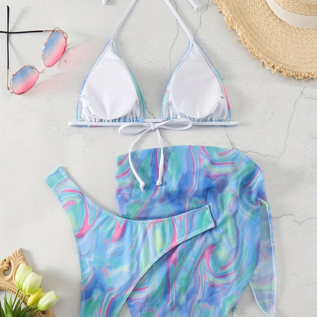 Damen Triangel-Bikini mit verspieltem Wickelrock Drune