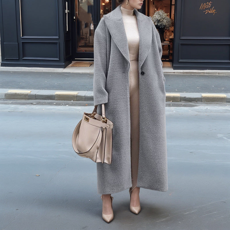 Damen Oversized Plüschmantel Drune