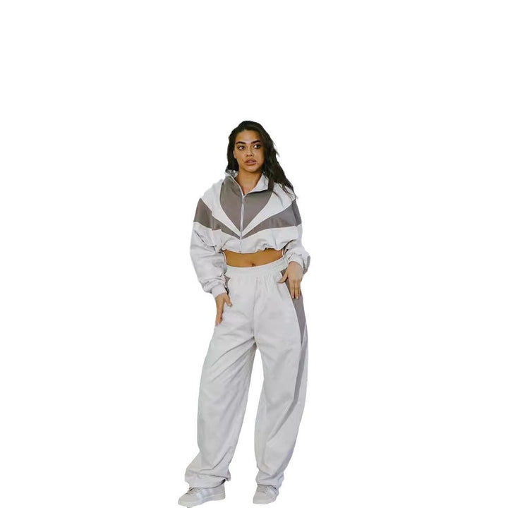 Damen Sportliche Freizeitjacke und weite Hose Set Drune