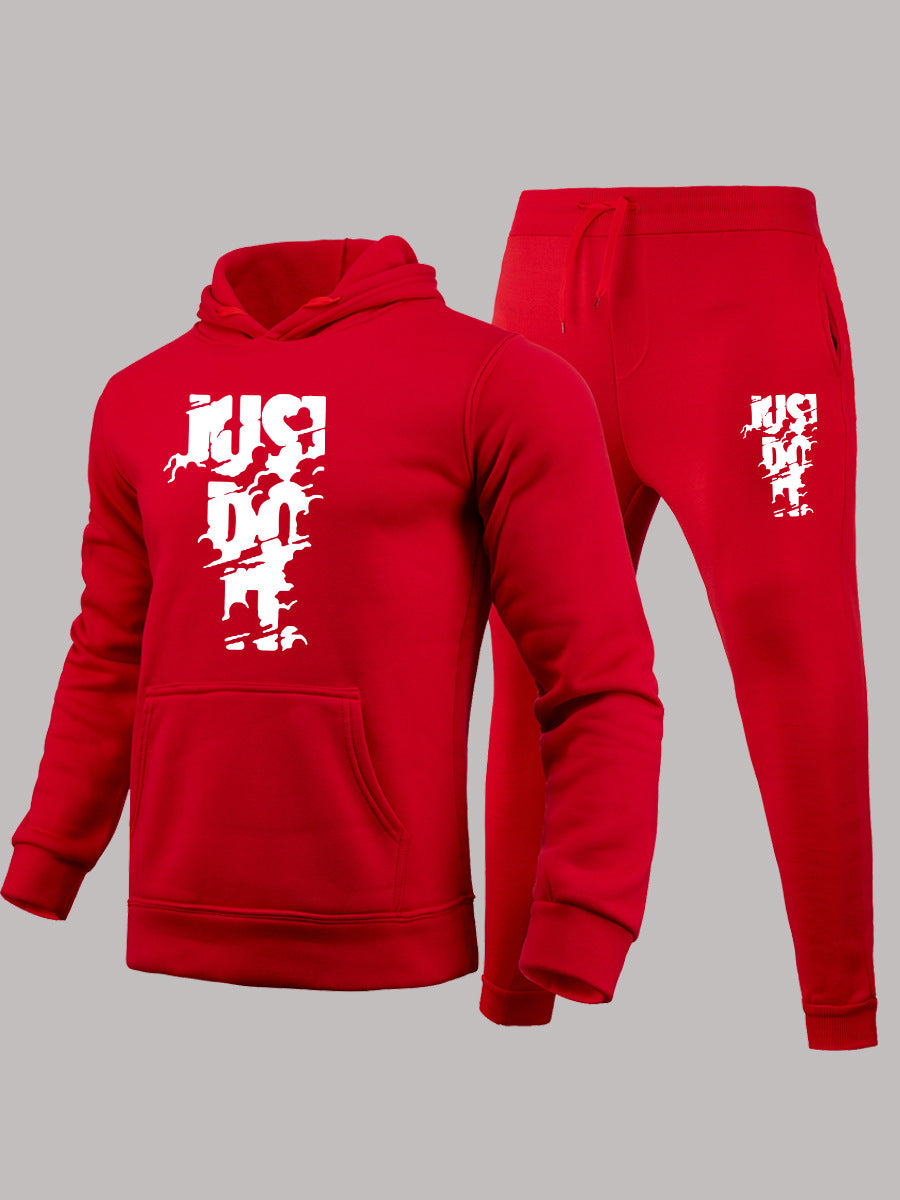 Damen Sportliches Hoodie- und Jogginghose-Set mit modernem Logo-Design Drune