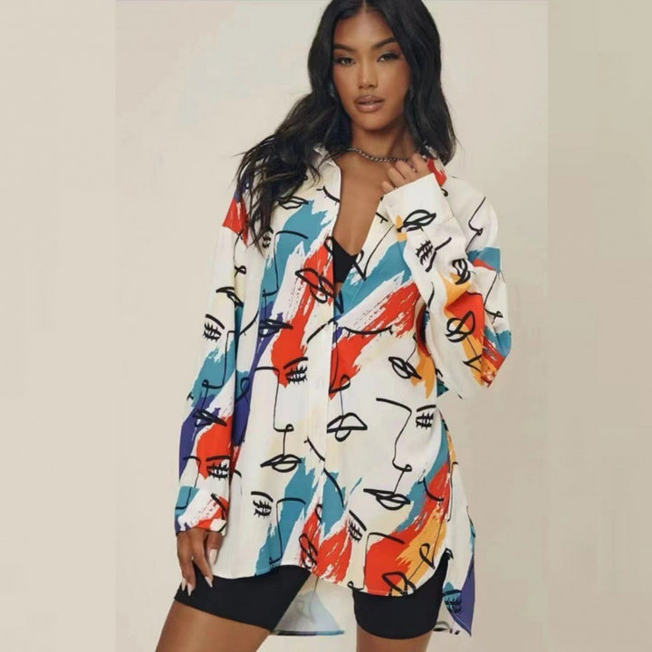 Damen Modische Oversized-Bluse Drune