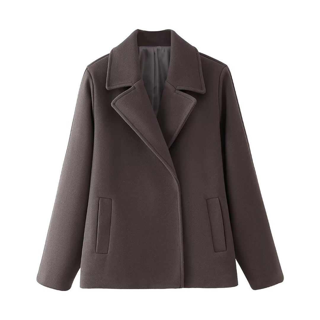 Damen Wollmantel mit elegantem Revers und praktischen Taschen Drune
