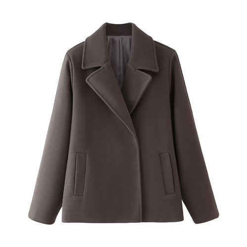 Damen Wollmantel mit elegantem Revers und praktischen Taschen Drune