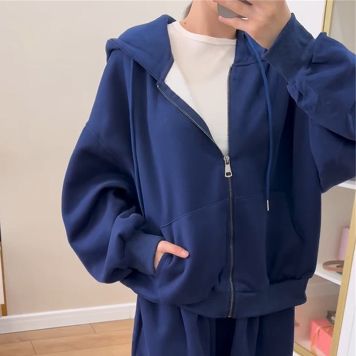 Damen lässiger Hoodie- und Jogginghose-Anzug Drune