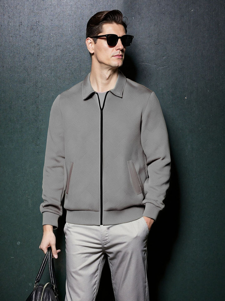 Herren sportliche Jacke mit strukturiertem Design und modernem Kragen Drune