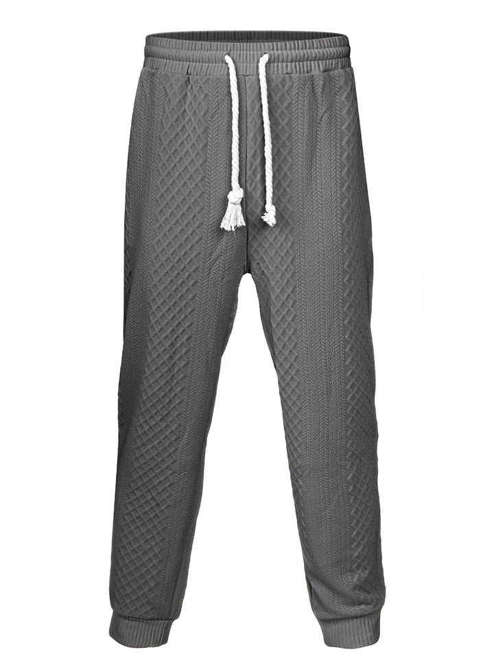 Herren nan Thermo-Zopfstrick-Jogginghose mit breitem Rippenbund und dekorativer Kordel Drune