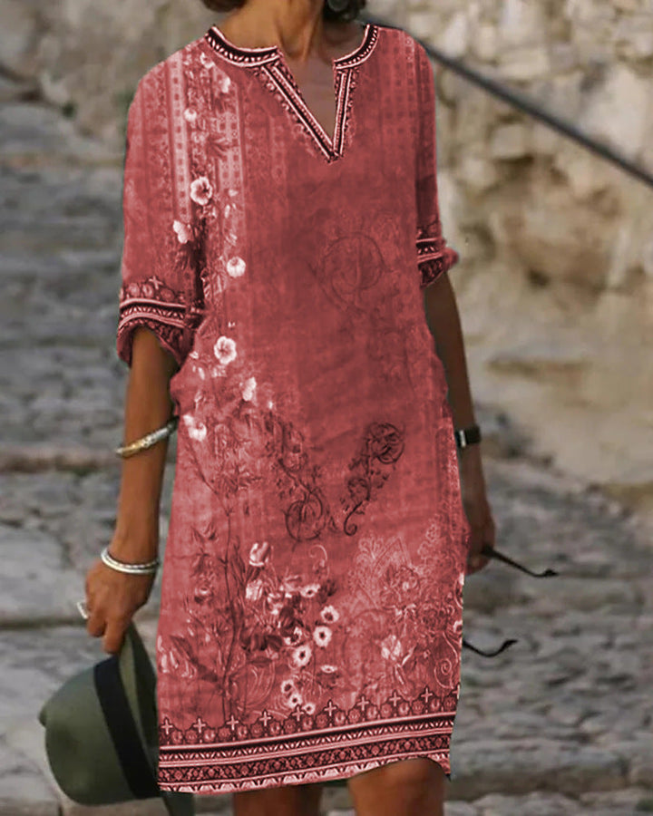 Damen luftiges Sommerkleid mit floralem Design Drune