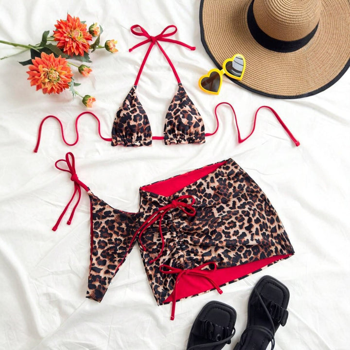 Damen Triangel-Bikini mit Wickelrock Drune