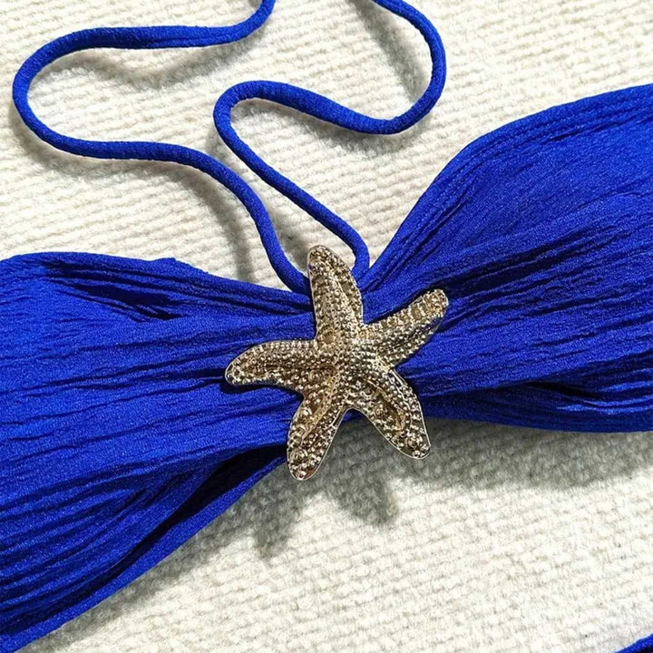 Damen Bandeau-Bikini mit ornamentalem Stern-Detail und modischem Wickelrok Drune