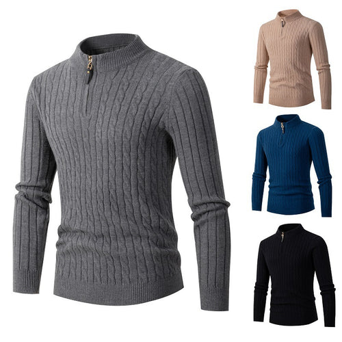 Herren eleganter Rollkragenpullover mit strukturiertem Zopfmuster Drune
