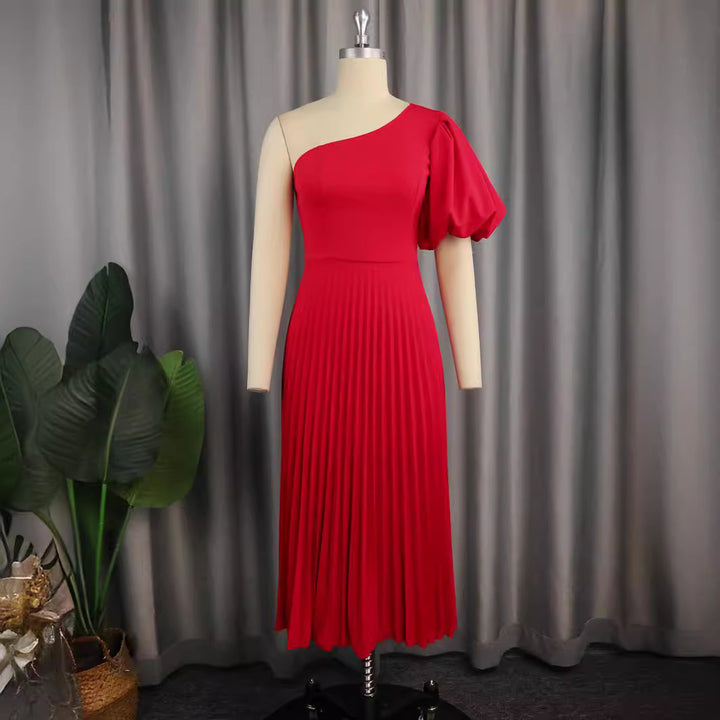 Damen Einseitiges Maxikleid mit Plissee-Details Drune