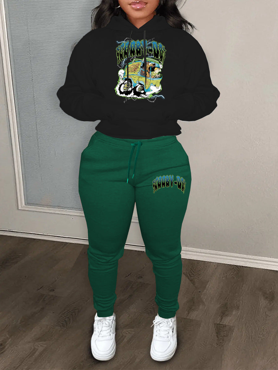 Herren Hoodie- und Jogginghose-Set mit avantgardistischem Grafikdesign und bequemer Passform Drune