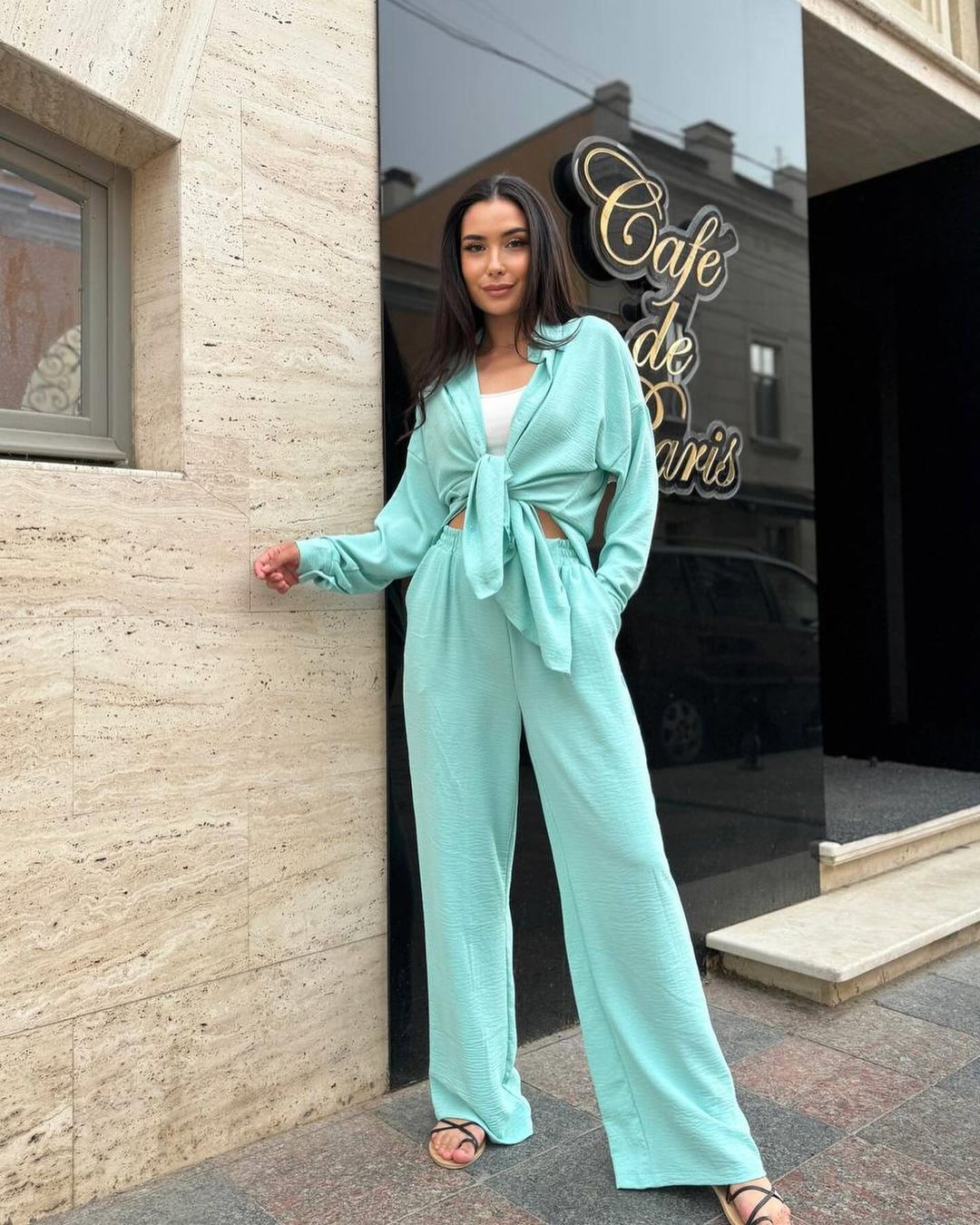 Damen lässiges Zweiteiliges Set aus atmungsaktivem Material Drune