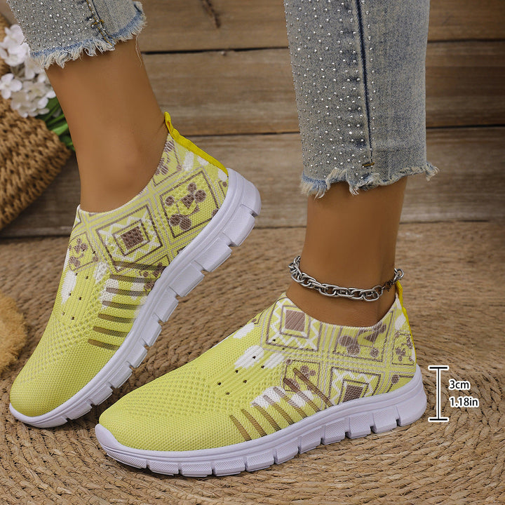 Damen moderne Slip-On Sneakers mit atmungsaktivem Stretch-Obermaterial Drune