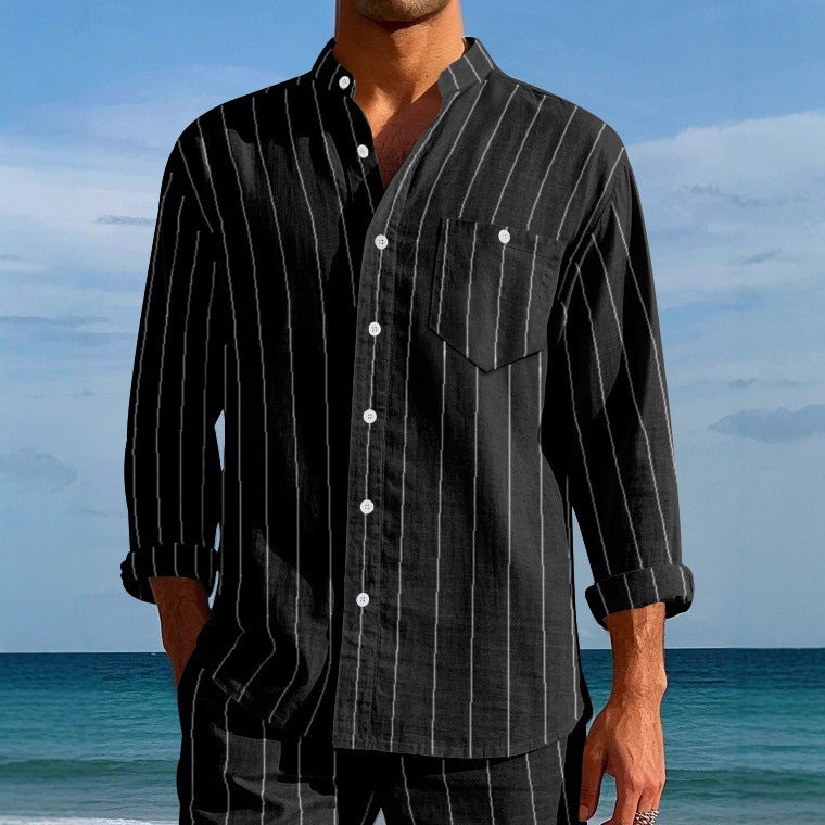Herren Hemd mit modernem Streifenmuster Drune