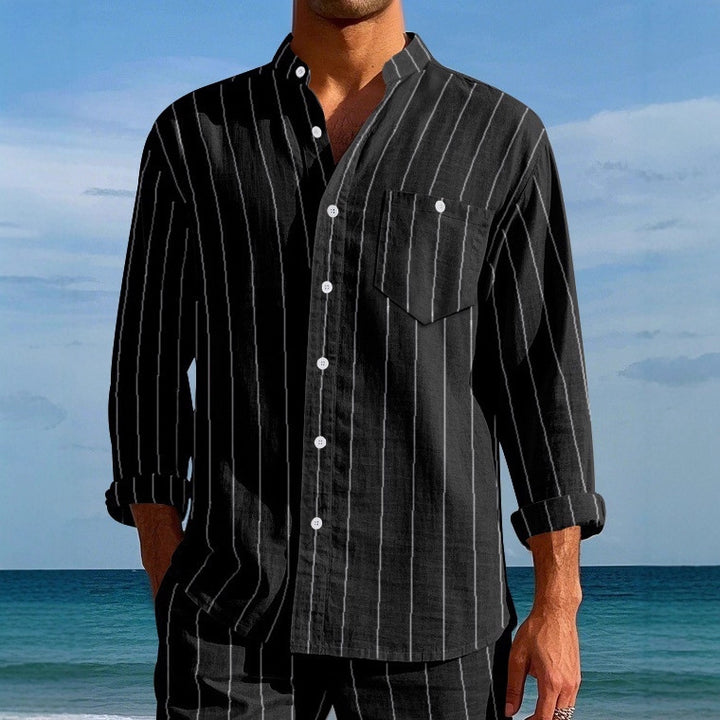 Herren Hemd mit modernem Streifenmuster Drune