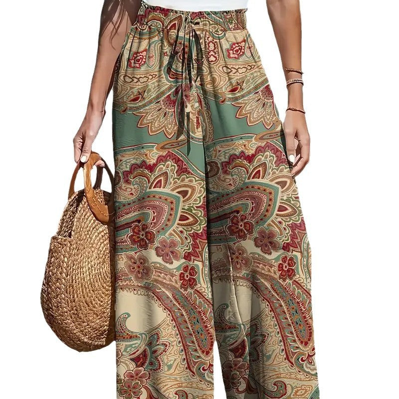 Damen Weite Hose mit Paisleymuster Drune