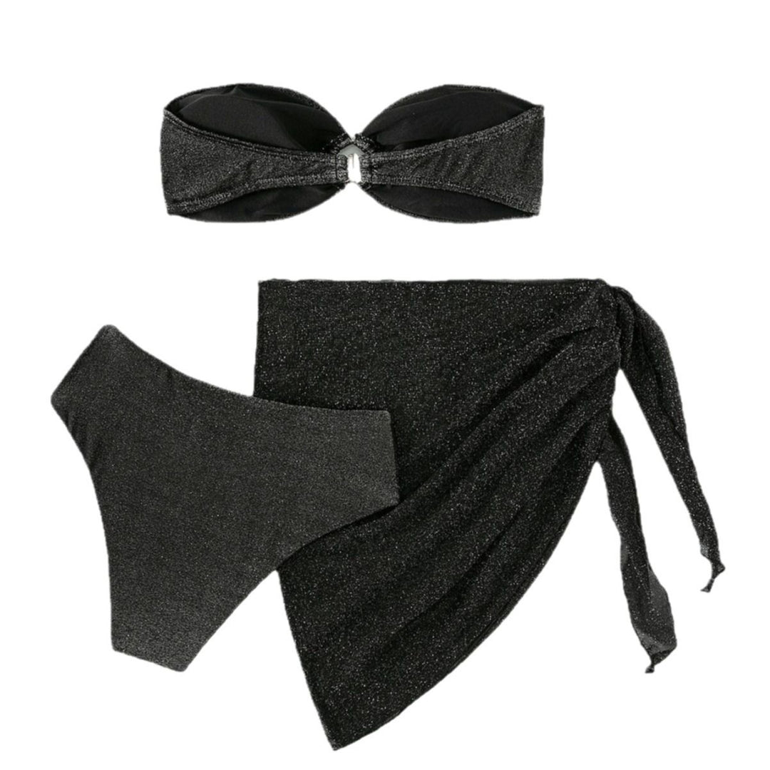 Damen Glamouröser Bandeau-Bikini mit Glitzer-Details Drune