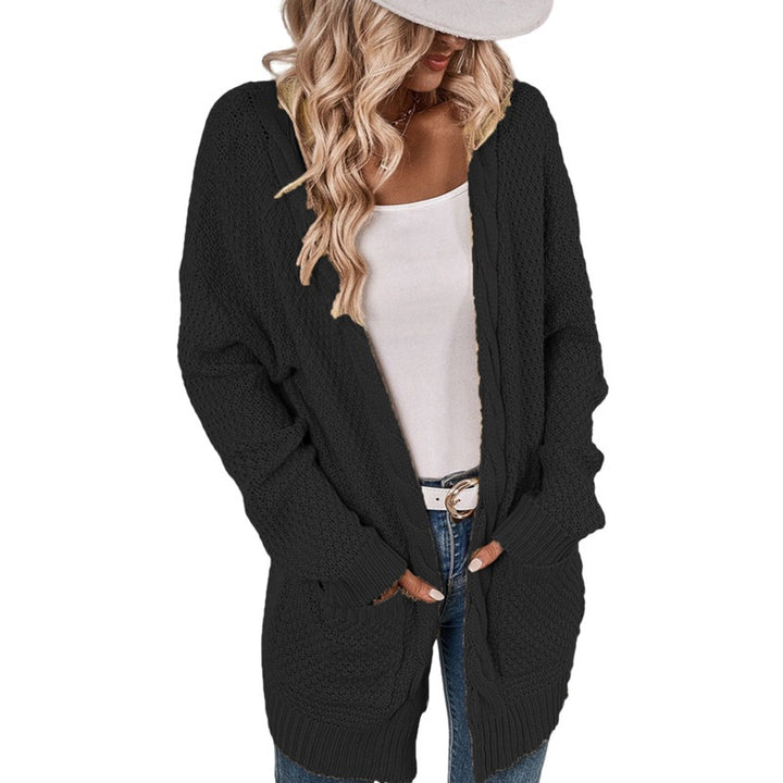 Damen lässige Strickjacke mit tiefen Taschen und knittrigem Design Drune