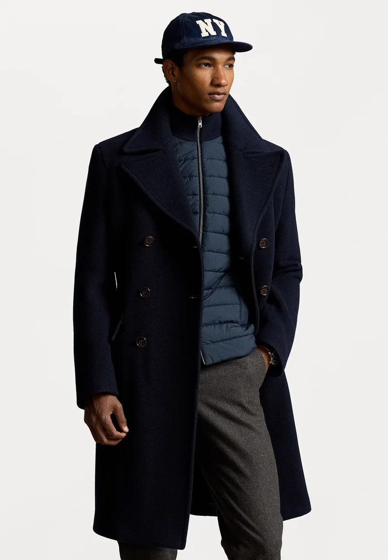 Herren Eleganter Wollmantel mit modernem Schnitt und hochwertigen Details Drune