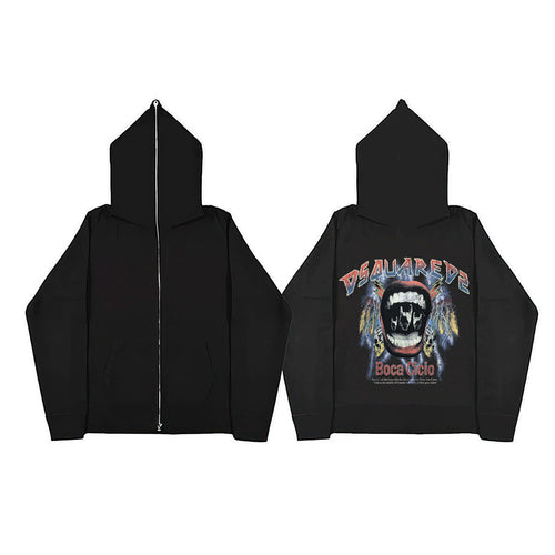 Damen Kapuzenjacke mit kreativem Grafikdesign Drune