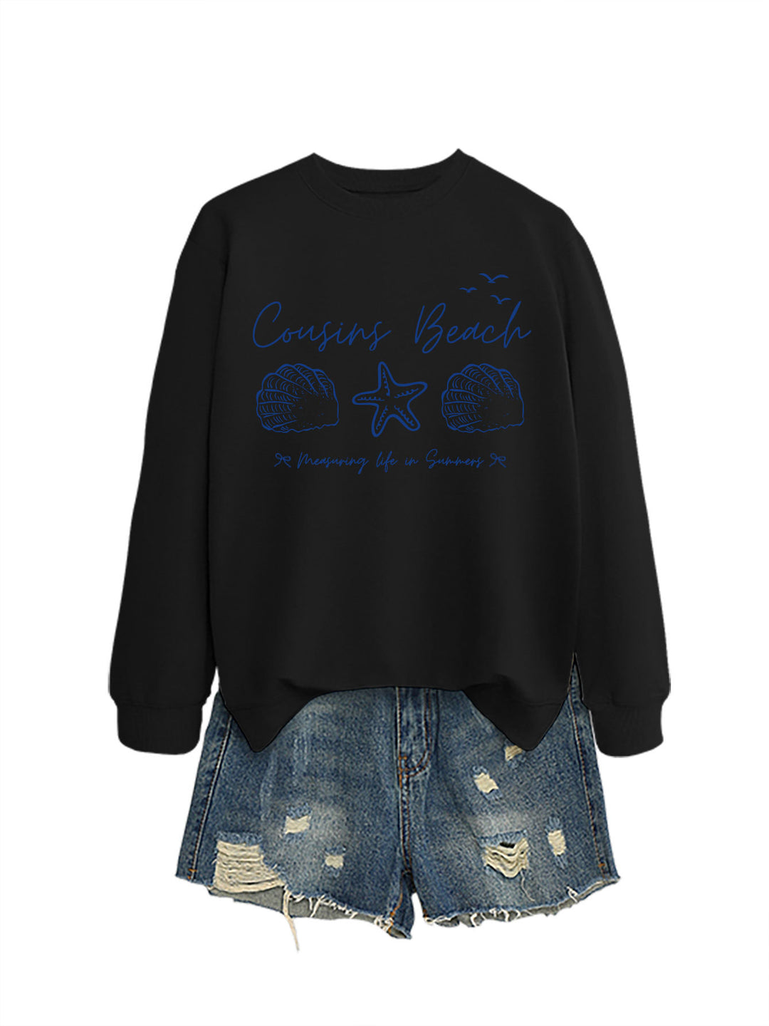 Damen Sweatshirt mit maritimem Motiv und bequemen Schnitt Drune