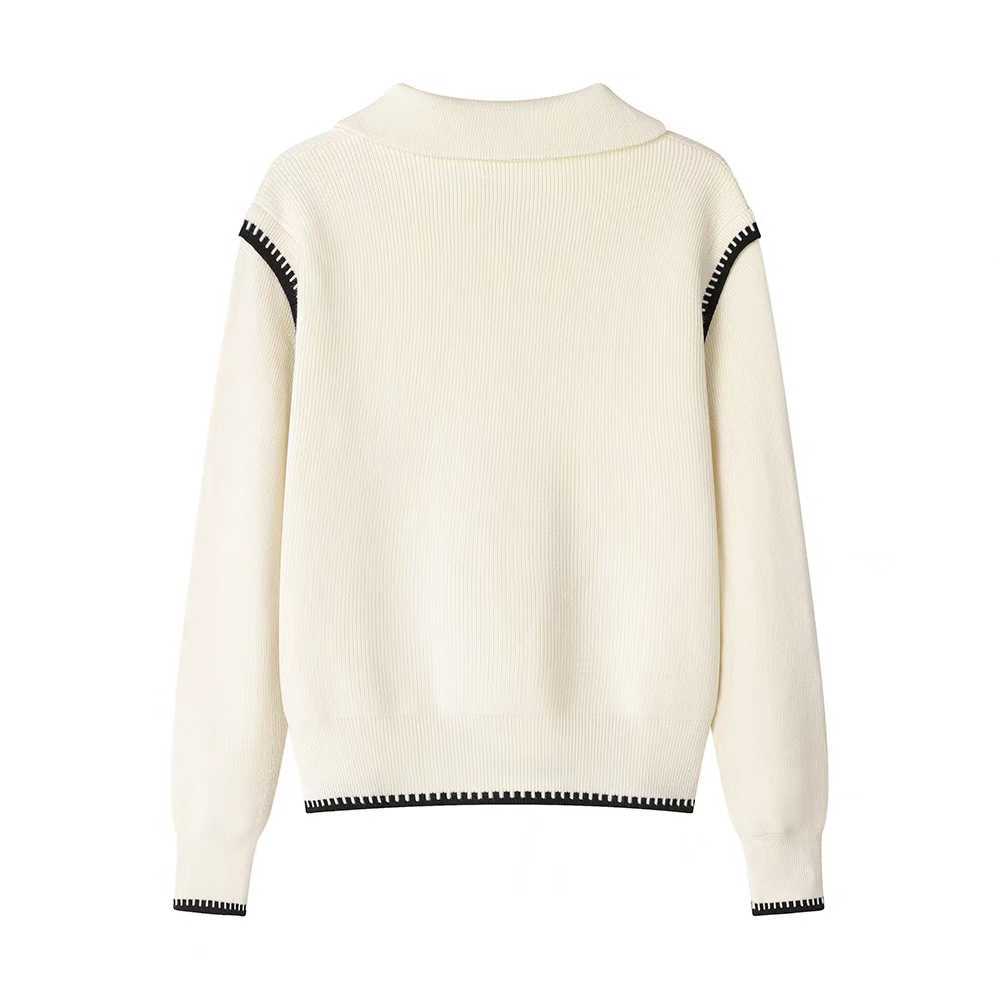 Damen Strickpullover mit hohem Kragen und Reißverschluss Drune