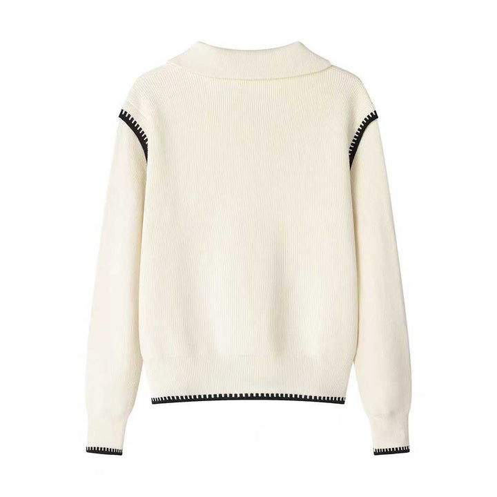 Damen Strickpullover mit hohem Kragen und Reißverschluss Drune