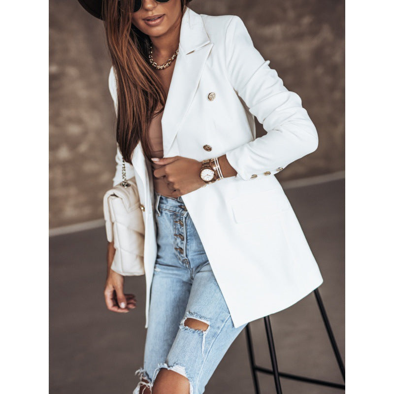 Damen Eleganter, taillierter Blazer mit doppelter Knopfreihe Drune