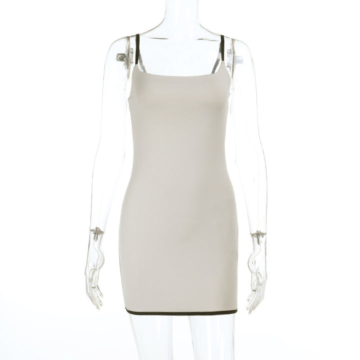 Damen figurbetontes Minikleid mit Spaghettiträgern und eleganter Silhouette Drune