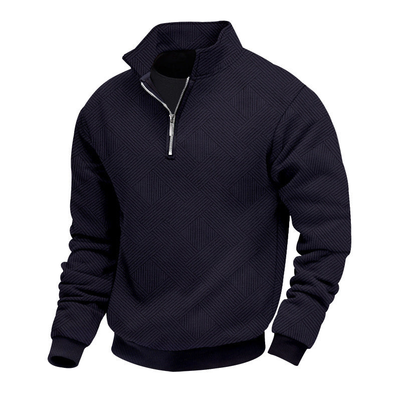 Herren feiner Strickpullover mit hochgeschlossenem Kragen Drune