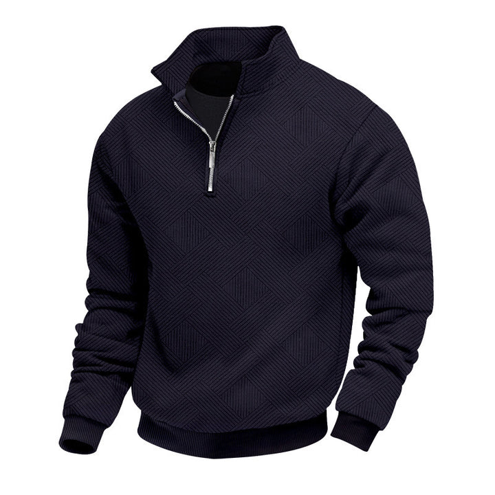 Herren feiner Strickpullover mit hochgeschlossenem Kragen Drune