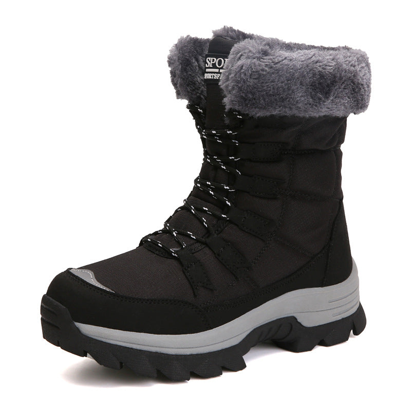 Damen Gefütterte Winterboots mit rutschfester Sohle und isolierendem Futter Drune