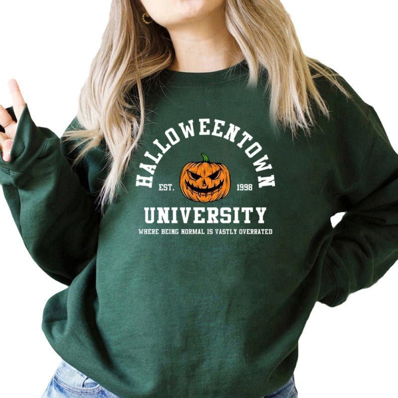 Damen Sweatshirt mit kreativem Halloween-Design und bequemer Passform Drune