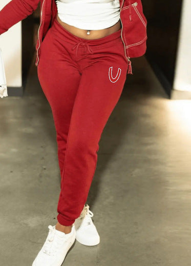 Damen Sportliche Jogginghose mit seitlicher Tasche und elastischem Bündchen Drune