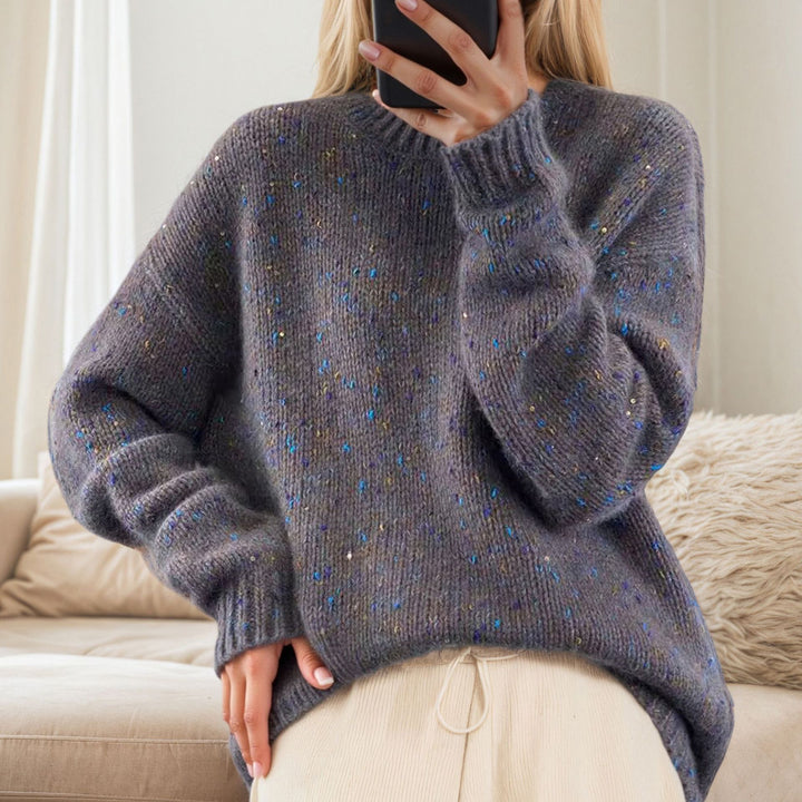 Damen Kuscheliger Strickpullover mit funkelnden Akzenten und lässigem Schnitt Drune
