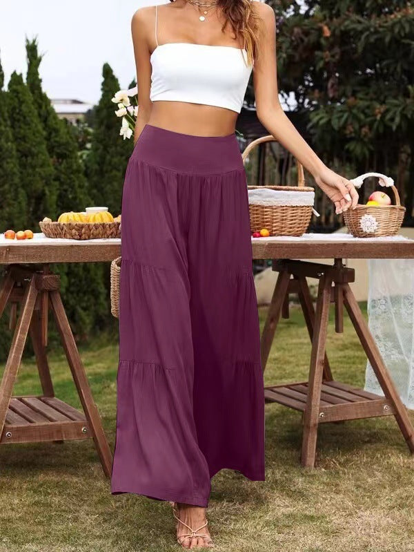 Damen Weite Sommerhose mit luftiger Schnittführung und elastischem Bund Drune