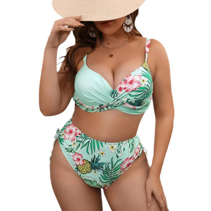 Damen Bikini-Set mit verstellbaren Trägern und hohem Bund Drune