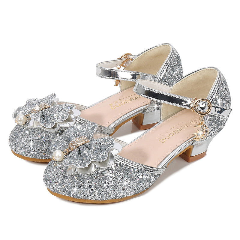Mädchen Ballerina Schuhe mit funkelndem Blumenmotiv Drune