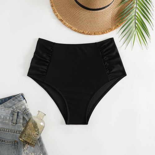 Damen Hoch geschnittener Bikini-Hosen mit Rüschendetails Drune