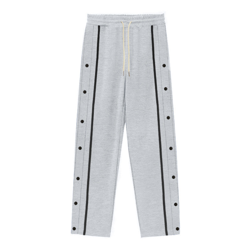 Damen Sportliche Freizeithose mit Druckknöpfen und elastischem Bund Drune