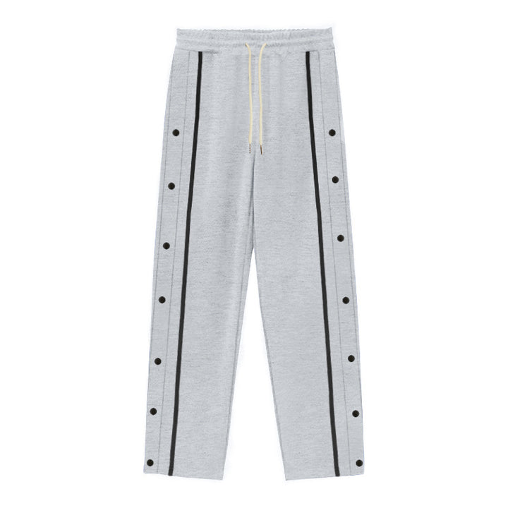 Damen Sportliche Freizeithose mit Druckknöpfen und elastischem Bund Drune