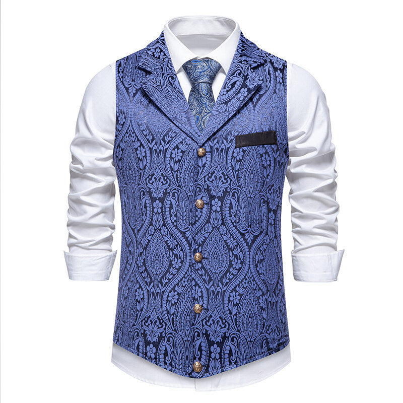 Herren elegante Weste mit aufwendigem Muster und hochwertigem Stoff Drune