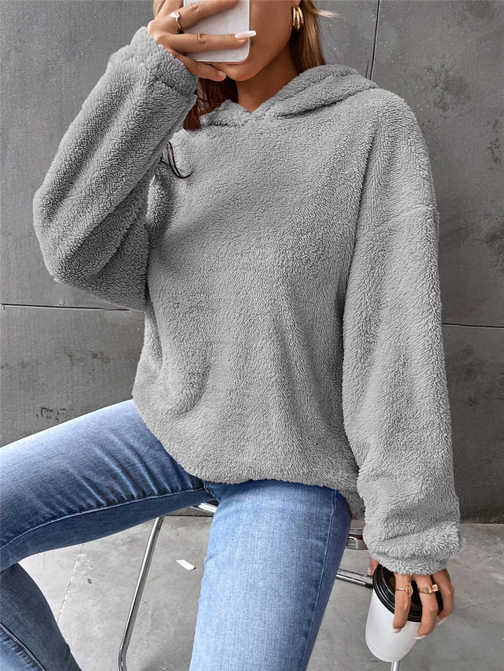 Damen Flauschiger Hoodie Drune