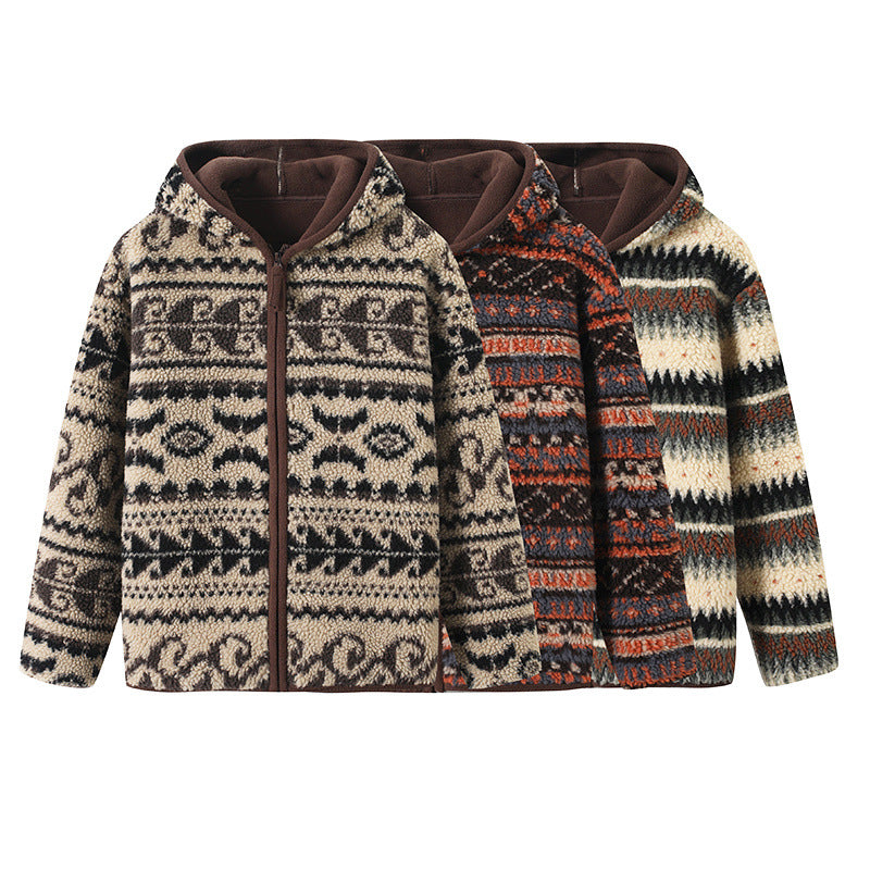 Damen Gemütliche Fleecejacke mit modischem Muster Drune