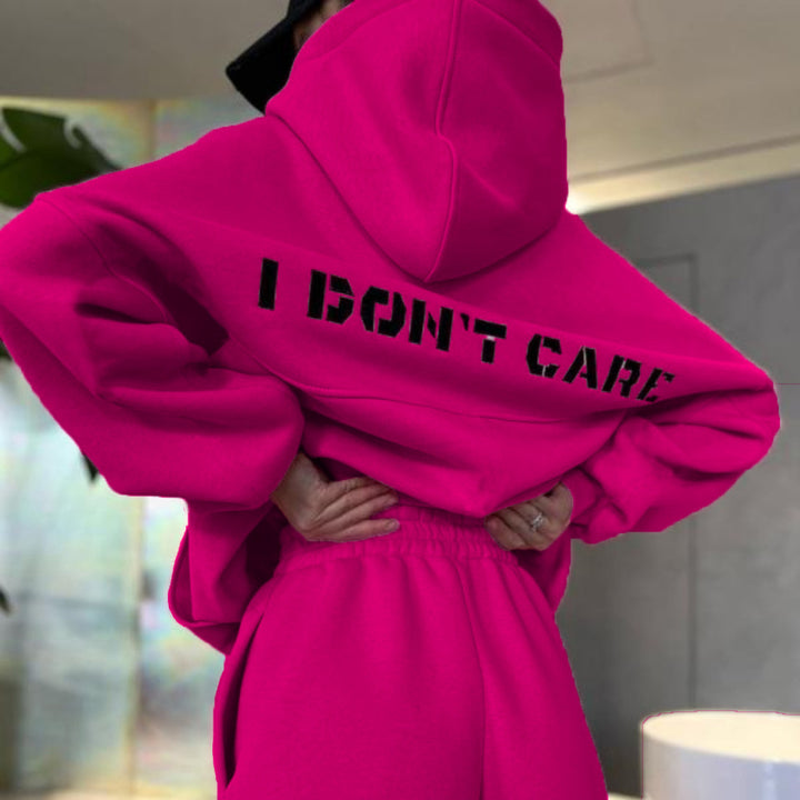 Damen trendiger Kapuzenpullover mit exzentrischem Schriftzug und lässigem Schnitt Drune